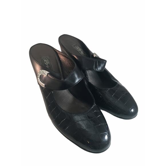 Brighton black leather BEAU slides 6.5 - Picture 1 of 5